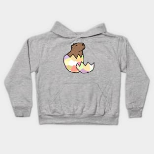 Capybara Hatching from Easter Egg Kids Hoodie